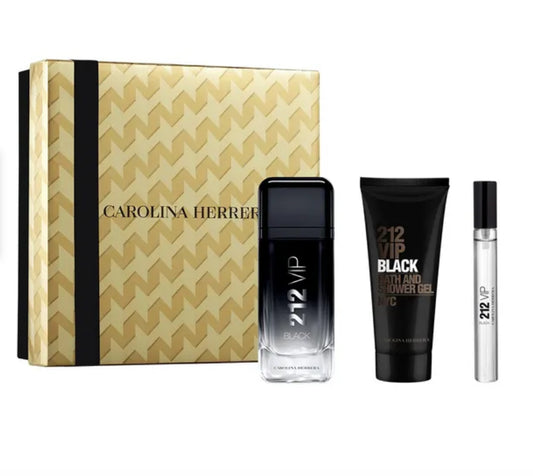 CAROLINA HERRERA 212 VIP BLACK SET DE REGALO 3 PIEZAS